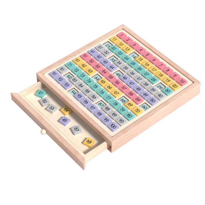 百数板蒙氏数学思维教具认数字积木1到100启蒙早教幼儿童益智玩具