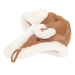 寄北冬季帽子女士羊皮毛一体雷锋帽男东北防寒帽防风户外护耳加厚