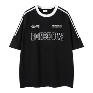 美式复古重磅oversize短袖t恤男女夏宽松情侣高街潮牌hiphop上衣