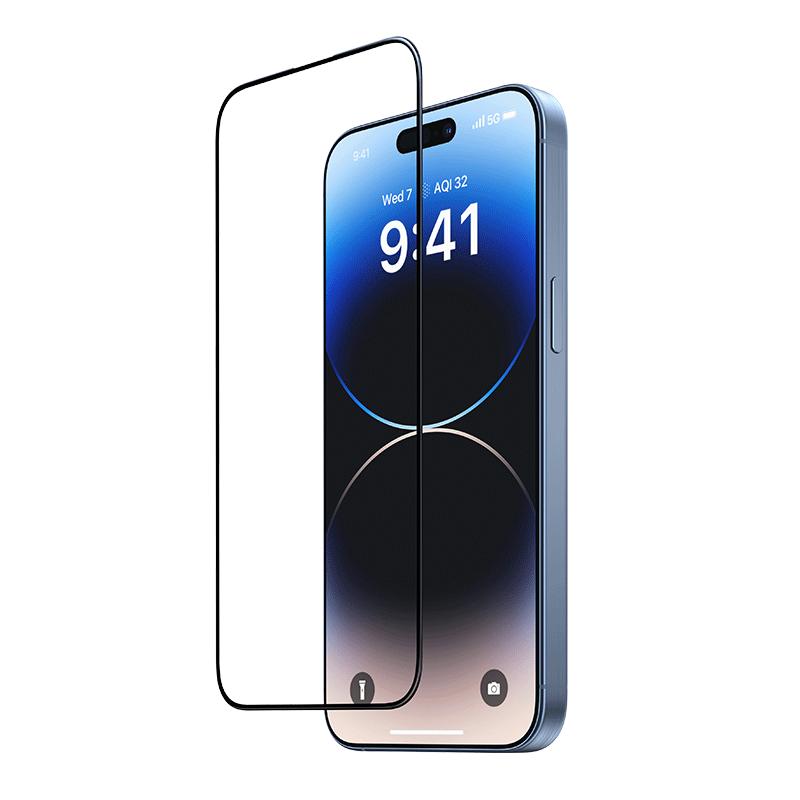 锐舞适用iPhone15ProMax钢化膜苹果13手机Pro全屏覆盖14Plus贴膜新款护眼防摔高清听筒无尘仓保护pm包边原感P