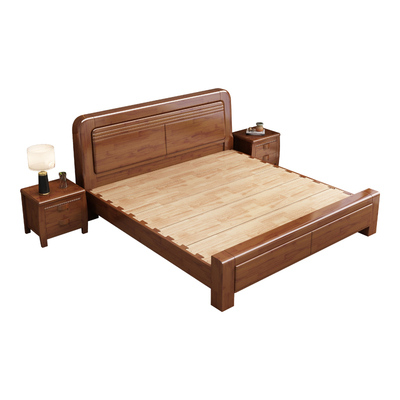 榫卯结构实木床橡胶木中式