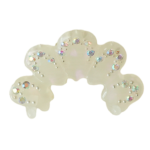 韩国进口france新款法式花瓣水钻侧边夹刘海夹气质女半发抓夹小号