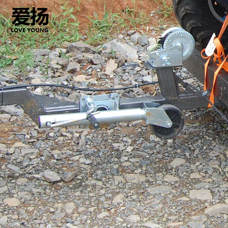 爱扬侧摇拖车千斤顶导向轮游艇房车拖车支架腿手摇改装拖车定向轮