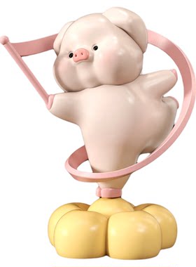 奶油风小猪旋转落地摆件