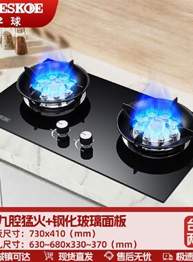 半球燃气灶双灶具家用液化气天然气煤气灶节能猛火大火力
