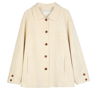 solighter复古麂皮绒翻领外套2025秋季新款宽松休闲夹克长袖上衣