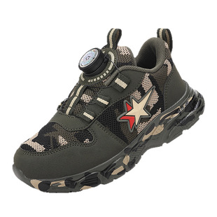 男童迷彩运动鞋秋冬二棉小孩老爹鞋儿童解放特种兵军旅旋钮扣鞋子