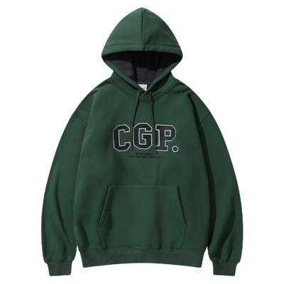 复古做旧印花连帽卫衣