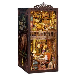 时间图书馆diy手工木质书立3d立体拼装模型艺术创意生日礼物原创