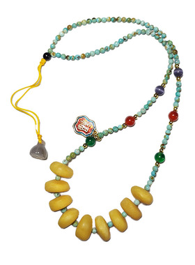 天然琥珀老蜜蜡男女款项链