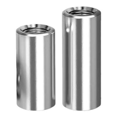 304不锈钢连接螺母圆形加长焊接内螺纹双头通孔牙螺柱销M5M6M8M12