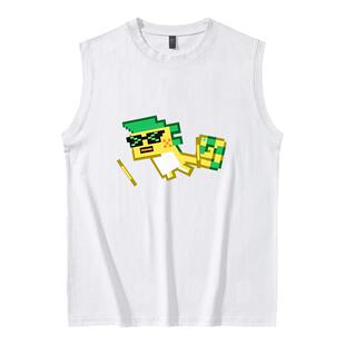 原游戏神基尼奇像素龙库胡勒阿乔周边宽松百搭上衣服男休闲背心夏