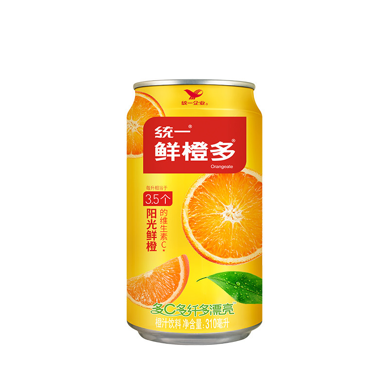 统一鲜橙多橙汁310ML*12罐