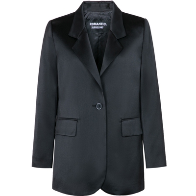 XG雪歌黑色通勤简约休闲西装时尚春季新款翻驳领设计长袖外套女装