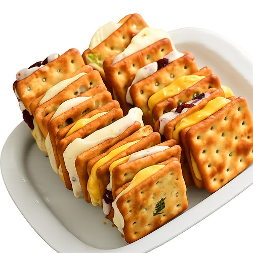 香葱牛轧糖夹心饼干 芝士饼干牛扎台湾古早手工曲奇网红休闲零食