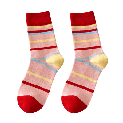 多巴胺红色袜子女2025新款爆款