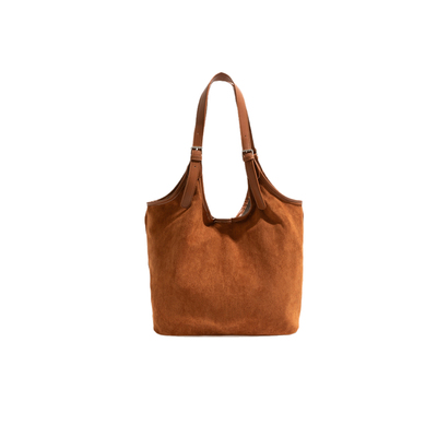 秋季极简小众麂皮棕色包包高级感