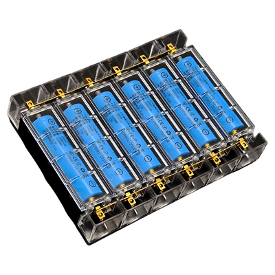 可拼接21700 18650电池盒串联槽座子免焊接铜柱支持大电流带盖DIY