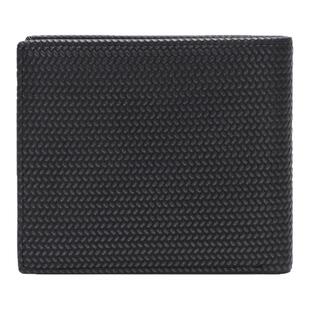 ELLE HOMME真皮钱包男款头层牛皮钱夹2025新款大容量编织纹票夹