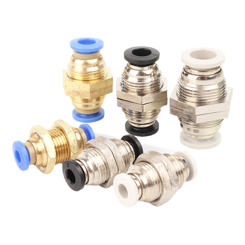 固万基气动气管快速接头串板快插穿板隔板直通接头PM4/6/8//10/12