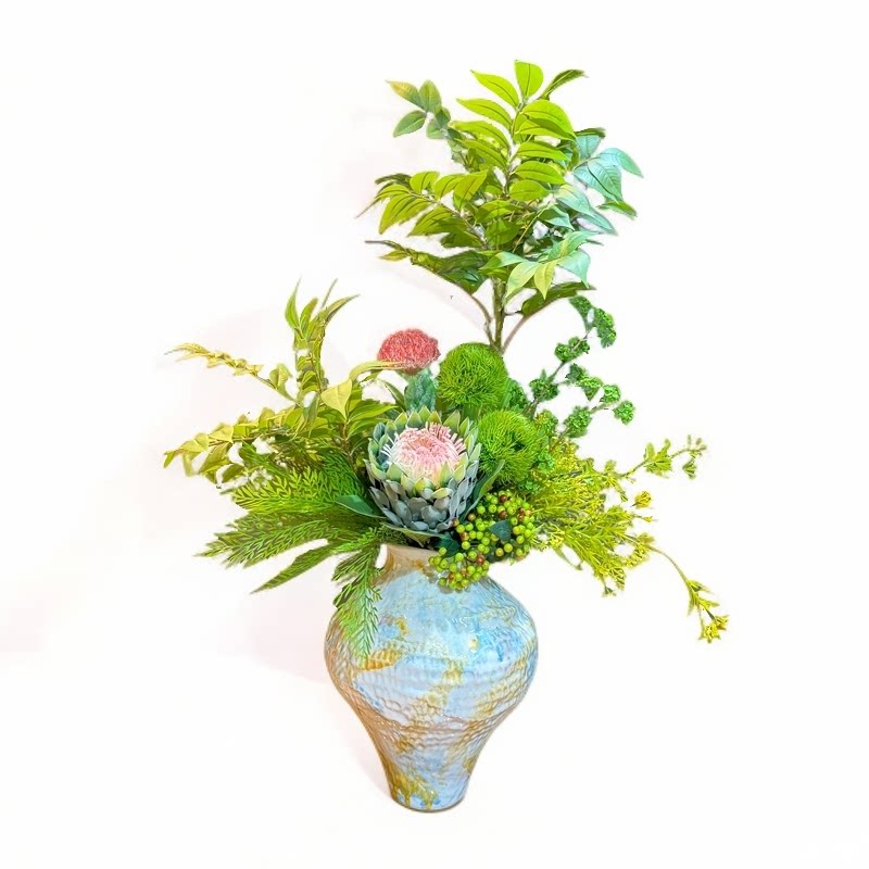 诧寂风仿真花高级感花束客厅玄关摆设茶室花艺中古风大型插花套装