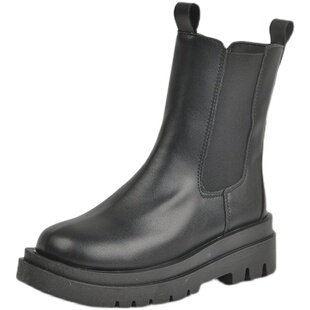 突如其来的假期阚清子刘恋榴莲刘美含同款鞋厚底马丁靴套筒烟筒靴