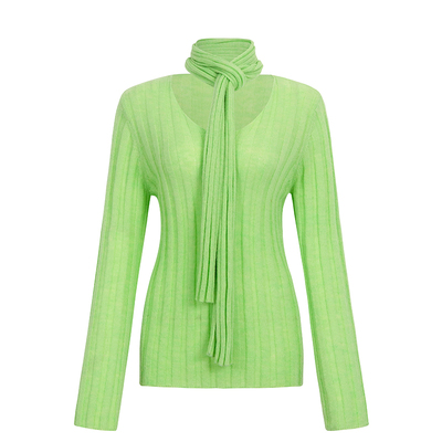 亲肤V领针织衫洋气修身打底上衣