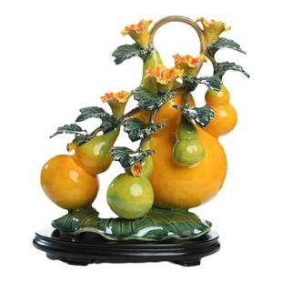 五代同堂福禄玄关葫芦佛山石湾陶瓷公仔工艺品酒柜客厅家居摆件