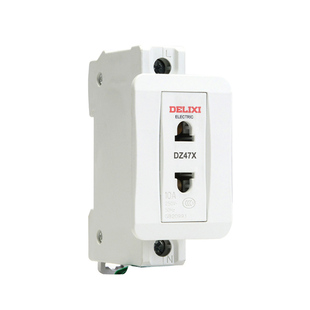 德力西模数化插座DZ47X五孔三插16A二孔10A导轨式配电箱轨道插座