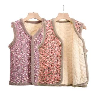 妈妈加绒加厚马甲棉衣外套秋冬装新款中年女装奶奶背心棉服中老年