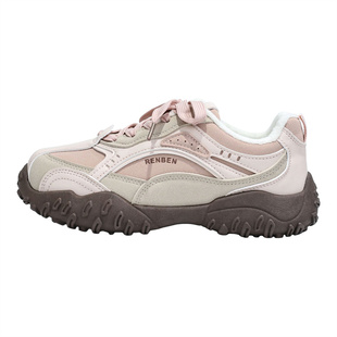 人本加绒德训鞋女款学生百搭厚底登山鞋子运动休闲鞋2025冬季新款