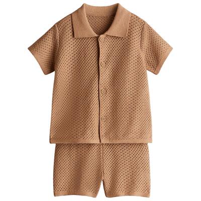 HM婴儿男婴夏季2件式棉质网纱针织套装1291748