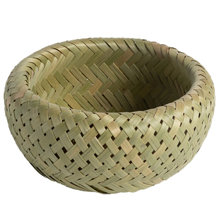 竹编双层竹皮编织鸟巢篮果盘果篮竹篮无盖家用桌面收纳盒竹制品