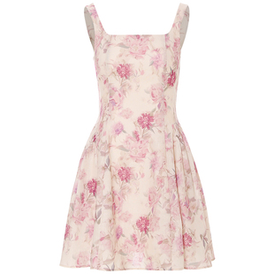 sincethen碎花吊带裙法式连衣裙夏粉色小短裙短款裙子度假穿搭女