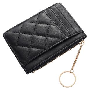 2026新款时尚女士卡包高级感卡套零钱包一体小香风菱格多卡位百搭