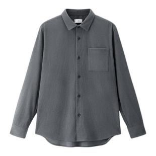 佐丹奴2026年春新款灯芯绒单口袋通勤休闲翻领衬衫男长袖01045864