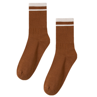 诸暨袜子女款秋冬季中筒袜纯棉吸汗防臭棉袜女士运动袜冬天长筒袜