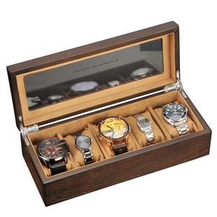 俪丽复古木质手表盒 便携式5表位腕表收纳盒 简约创意首饰展示盒