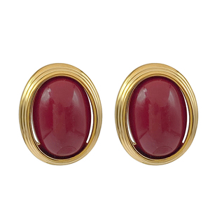 玲秀显白复古优雅年代红色法式轻奢高级感夸张耳环气质耳钉秋冬女