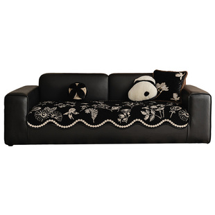 复古异形沙发垫四季通用2026新款皮沙发坐垫高级感直排沙发盖布巾