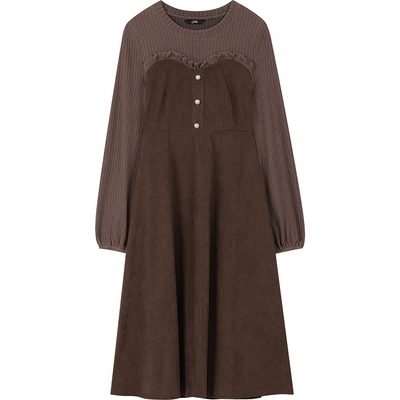 妖精的口袋针织提花法式连衣裙