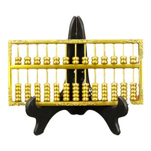 乔迁黄铜算盘挂件一响黄金万两摆件老式珠心算实心金算子玩具道具