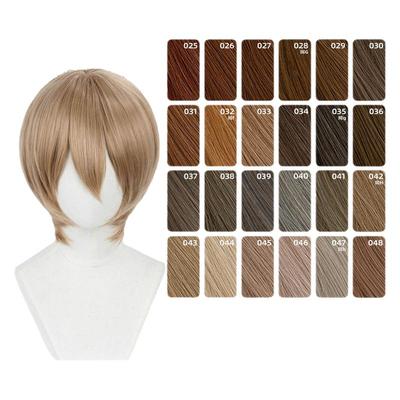 ND家万用头皮顶MSN短发025-048色cos假发褐红黄青棕茶亚麻金收脸