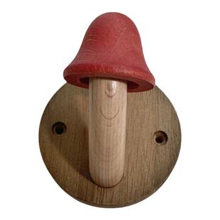 实木挂钩免打孔门挂衣钩墙面上可爱蘑菇木质挂衣架创意衣帽钩粘钩