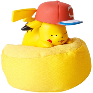 正版宝可梦车载摆件宠物小精灵汽车内饰品神奇宝贝手办睡姿皮卡丘