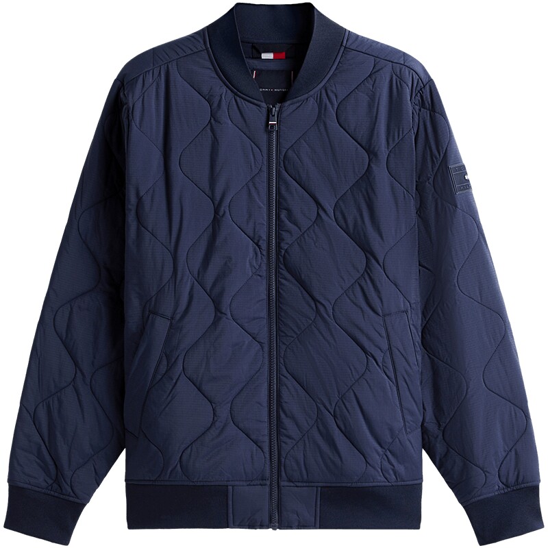 Tommy男装轻薄绗缝棒球棉服夹克