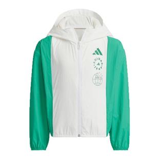 小童凉感拒水防泼宽松连帽防晒衣轻风衣adidas阿迪达斯轻运动