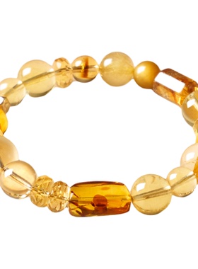 天然真巴西黄水晶手串