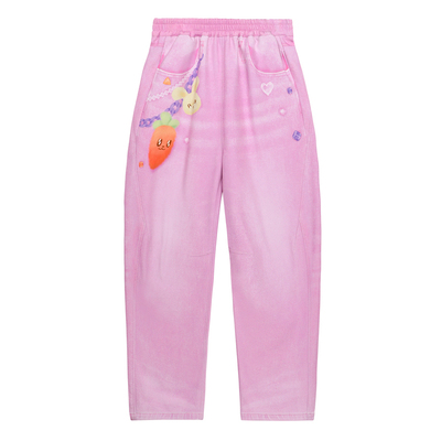 【毛绒雪人】绘画牛仔冲锋裤女童