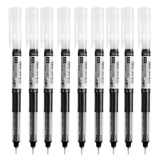 【速干红笔】大容量直液式巨能写中性笔红色走珠笔0.5mm学生办公签字笔全针管黑色刷题顺滑书写简约笔帽式